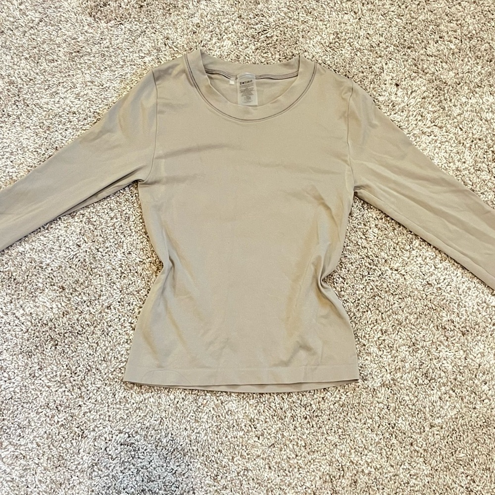Aritzia Taupe Long Sleeve Tee (Seamless Collection)